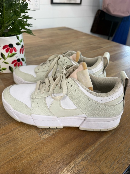 Nike Shoes - Nike Dunk Disrupt Low Sea Glass White/Beige Leather Lace Up Sneaker Size 11.5